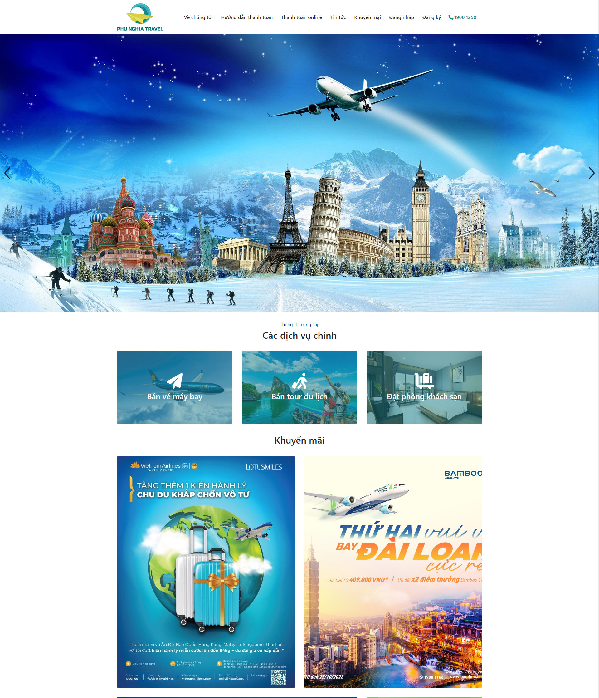 Mẫu giao diện website du lịch